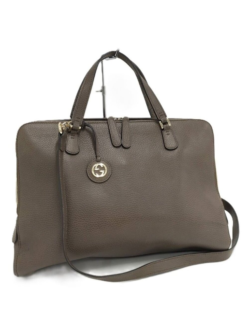 Gucci 2-Way Bag Leather Brown
